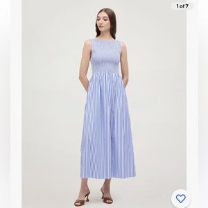 NWT Hill House Cosmina Dress Blueberry Stripe XL